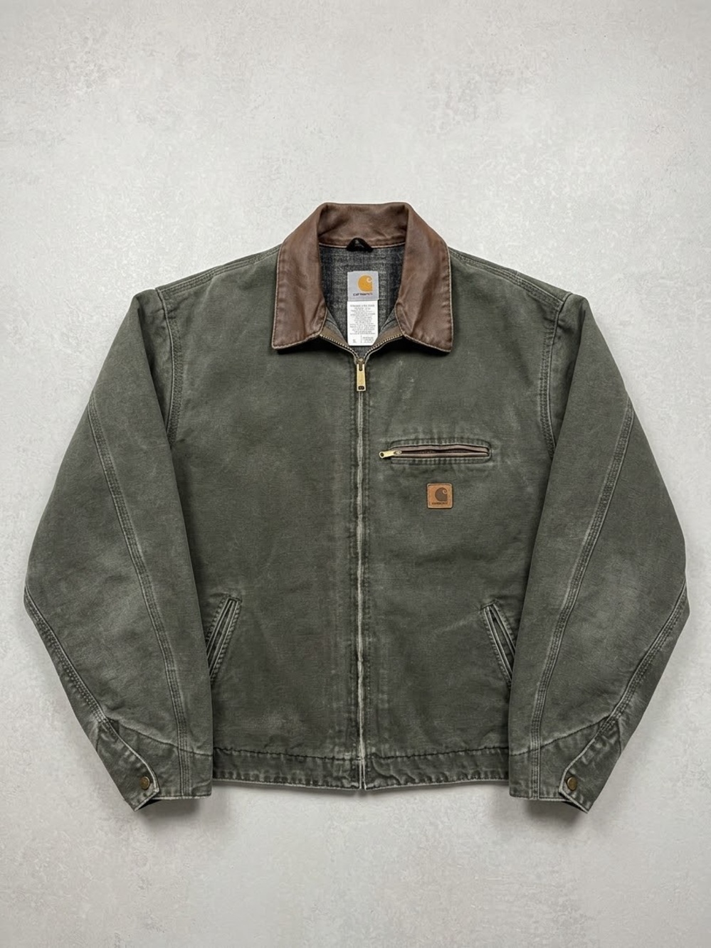 Vintage Carhartt J97 MOS Detroit Work Jacket Blanket Lined Men's Size XL Green